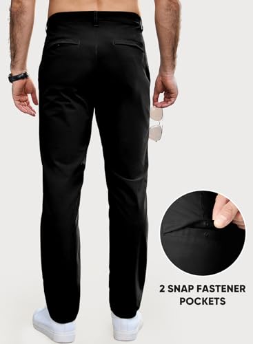 JMIERR Mens Chino Pants Casual Stretch Golf Pants Waist Tapered Trousers Lightweight Comfy Pants with Zipper Pockets2