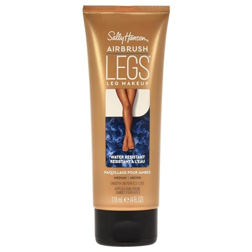 Sally Hansen Airbrush Legs®, Leg Makeup, Medium, Easy Application, Flawless Looking Legs, Water Resistant, Transfer Proof Lotion