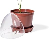 Kimmel Anzuchttöpfe mit Feuchtigkeitskuppel/Deckel 6 Stück im Set Blumentöpfe Pflanztöpfe, Braun
