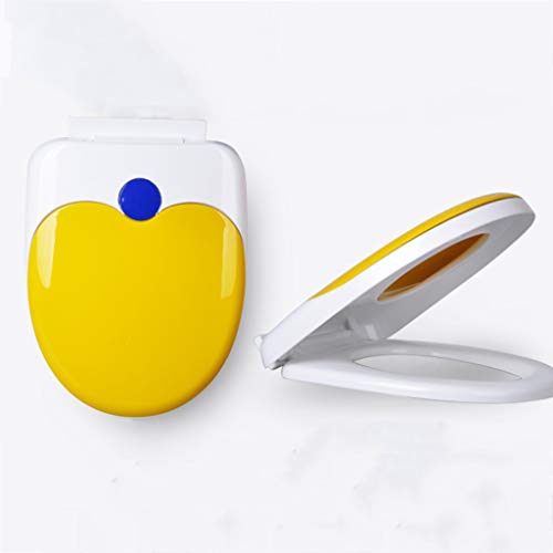 Toilet Seat Featuring Soft-Close,Round Toilet Seat Quiet Close Toilet Lid Cover Wide Choice of Slow Close Toilet Seat,Yellow