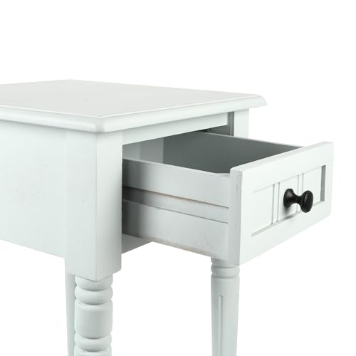 Image of Decor Therapy Accent Table with Storage, Traditional Style, Sturdy Narrow End Table, Ice Blue (28 inch x 14 inch x 14 inch)