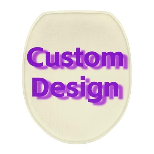 Uorisanigo Personalized Elongated Toilet Seat Cover Absorbent Custom Toilet Lid Cover Add Picture and Text Toilet Covers Fit Different Sizes of Toilet Lid with Elastic Band