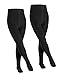 Produktbild FALKE Unisex Kinder Strumpfhose Family Multipack K Ti Baumwolle dick einfarbig 2 Stück, Schwarz Black 3000, 122-128