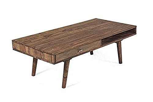 Image of Rosewood /Sheesham Wood TV Stand Coffee Table for Living Room with Drawer Storage | Brown