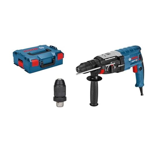 Bosch Professional Bohrhammer GBH 2-28 F (inkl. Zusatzhandgriff, Tiefenanschlag 210mm, Maschinentuch, Schnellspannbohrfutter 13mm, Wechselfutter SDS-plus, L-BOXX)
