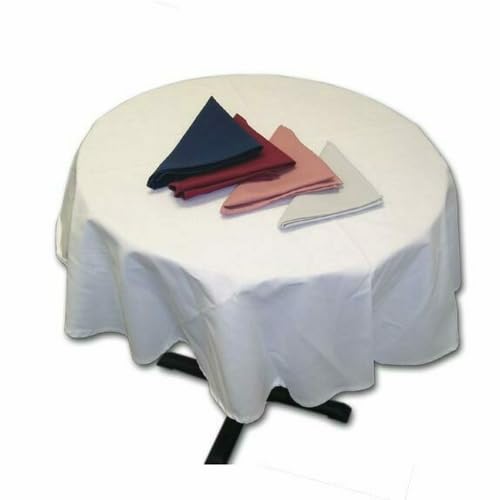 Intedge TCM83R Burgundy Tablecloth, 83" Diameter Round, Hemmed Edge Poly Cotton Blend, Fabric Cover, Made in USA Commercial Linen, 1 Each