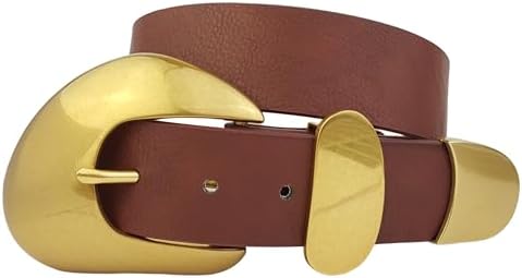 Western-Inspired Vintage Gold Statement Buckle Belt