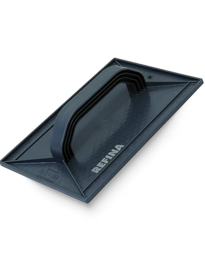 REFINA Diamond Faced Float for Walls, Ceilings, Floors - 11 x 7 (270 x 180mm) Durable ABS Plastic Plastering Trowel w/Diamond Indented Pattern & Ergonomic Handle - Rendering & Plastering Tools