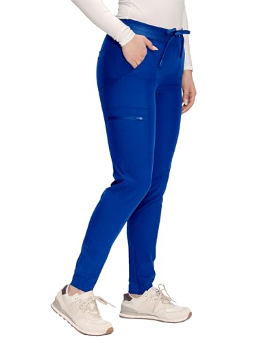COZYFIT Medical Scrub Pants for Women - Soft Stretch,Drawstring Jogger Pants with 5 Pockets,Royal Blue,XXL