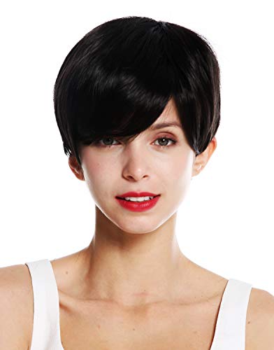 WIG ME UP - VK-32-2 quality women's wig very short boyish parting parted black brown, blackbrown (2), Length: approx. 20 cm - Image 2