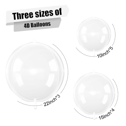 Image of 12PCS Clear Round Foil Balloons 22 inch 15 inch 10 inch Large Mylar Bubble Balloons | Transparent 4D Ball Balloons for Birthday Party, Graduation, Wedding, Christmas, New Year, Disco Prom Party Decorations