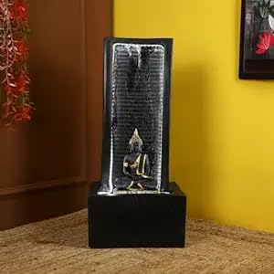 Buddha Statue Decorative Water Fountains for Outdoor Living Room,Office,Garden Table Top Waterfall Indoor Home Decor (2.5 Feet) (Gold and Black)-image-16