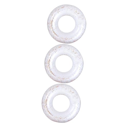 Yardwe 3 pièces Anneau de Natation Gonflable Transparent avec Sequins Colorés Accessoire Piscine PVC Flotteur et pour Fête Aquatique Couleur Aléatoire Couleur Aléatoire