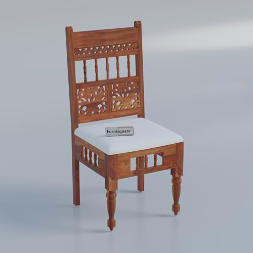 Image of Jangid Handicraft Solid Sheesham Wood 2 Seater Dining Table Set for Living Room | Two Seater Dining Table with 2 Cushions Chairs for Home | Dining Room Sets for Restaurants & Kitchen | Honey Finish