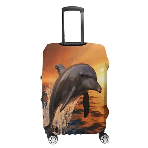 Dusk Dolphin Travel Luggage Cover Washable Anti-scratch Suitcase Protector Dustproof Protective Cover Case for Wheeled Luggage Fits 19-32 Inch Luggage4
