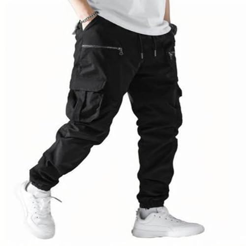 Men Cargo Pants Fashion Multiple Pockets Baggy Casual Streetwear Wide Leg Trouser Plus Size Comfy Full Length Pant