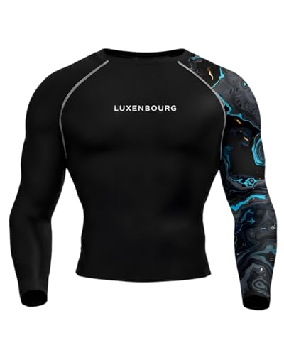 Image of Mens Gym Compression T-Shirt | Polyester Full Sleeve Sports Wear and Rash Guard for Training Workout and Athletic Activewear