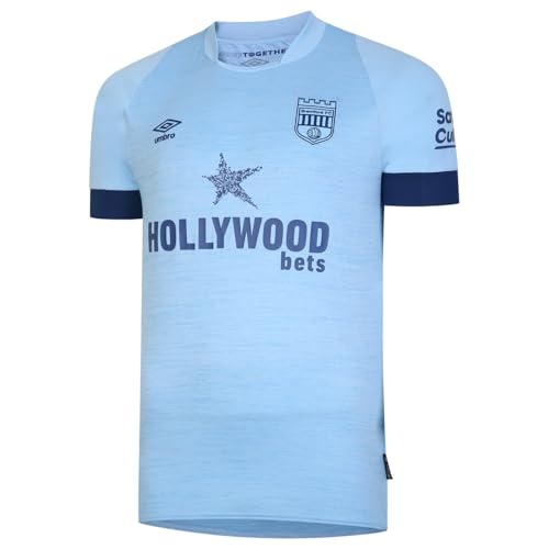 Image of Umbro Mens Brentford Away Shirt 2023 2024 Adults Blue L