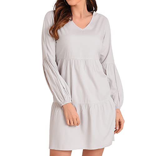 Image of Miss Lavish London Women's V Neck Tiered Summer Dress Casual Short Sleeve Swing T Shirt Mini Dresses