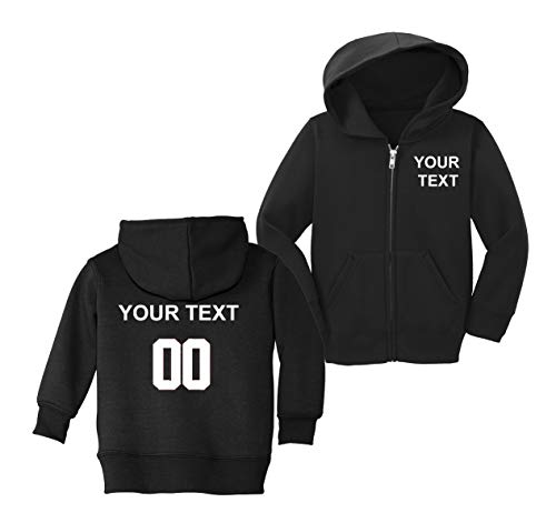 Custom Personalized Baby Zip-Up Jacket (2T, Black)