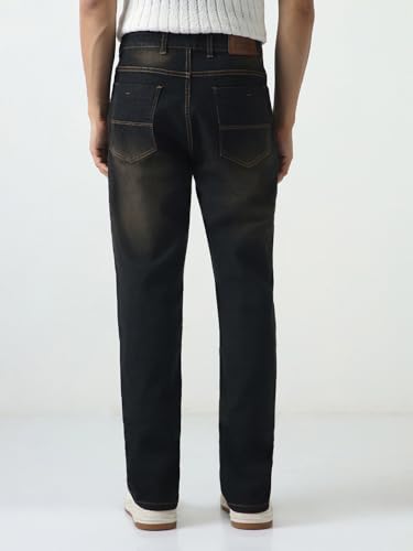 Image of Urbano Fashion Men's Straight Fit Heavy Washed Jeans Stretchable