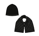 Michael Kors Men's Reversible Beanie and Scarf Set, Soft & Warm Accessory Cap for Cold Weather