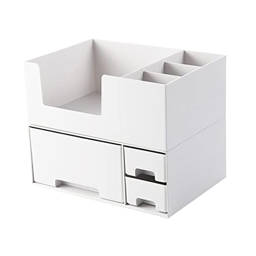 OFFIGAM 二層式化粧品収納ボックス デスクトップオーガナイザー ジュエリーオーガナイザー 引き出し式 収納スペース大 メイクアップホルダー 洗面所 デスク用