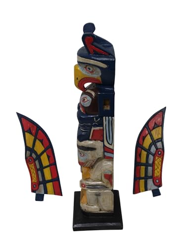 Estatua Totem Pájaro Águila de Madera 20 pulg miniatura 5