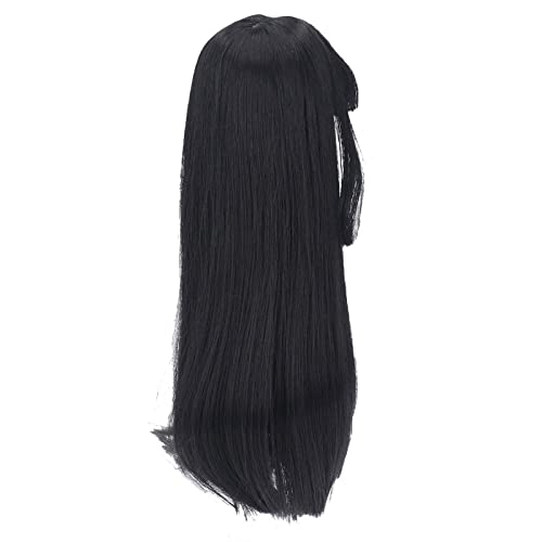 RTLR Perruques de Rechange pour Cheveux de Poupée, Accessoires de Poupée DIY, Longue Perruque Droite et éPaisse pour Habiller Votre Poupée. Le Noir