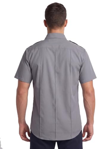 Image of First Class 100% Polyester Short Sleeve Men's Uniform Shirt White