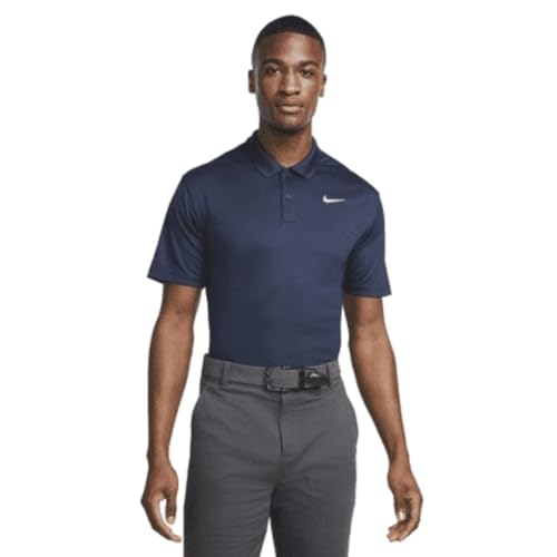 Nike Dri-FIT ADV TW Men's Golf Polo (as1, Alpha, l, Regular, Regular, Midnight Navy/Thunder Blue/White)