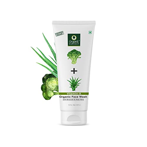Organic Harvest Vitamin A Face Wash with Broccoli & Aloe Vera Ideal for Dry Skin, Anti-Ageing, Reduces Wrinkles, for Women & Girls, 100% Organic, Paraben & Sulphate Free - 100gm Cover