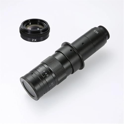Microscopes Equipment Industrial Video Microscope C-Mount Lens 120X 180X 300X Magnifier 0.3X 0.5X 2X Increased Working Distance Objective Lens(180X and 2X)