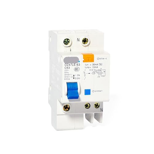 Protecteur de fuite 1P+N DZ47LE-63 10A 30mA pour tableau électrique résidentiel