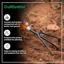 Image of MyOwnGarden Hand Cultivator for Home Gardening, Terrace Gardening (Garden Tools) Perfect for Loosening & Aerating Soil Ergonomic Garden Hand Cultivator - Easy Weeding & Soil Preparation