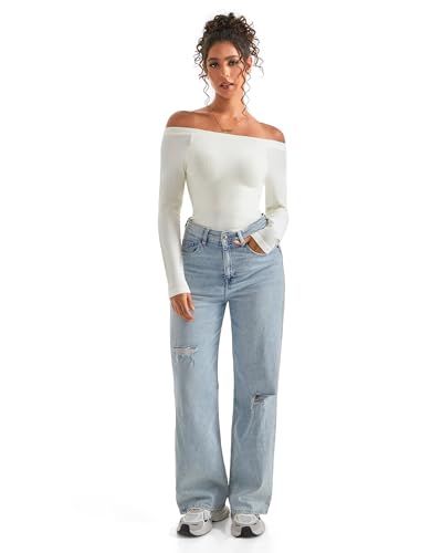 SUUKSESS Women Fall Modal Ribbed Top Boat Neck Long Sleeve Shirts Basic Going Out T Shirts3