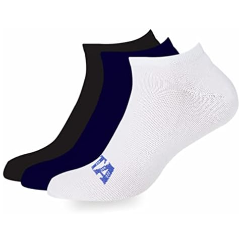 GOLTA Mens Ankle Socks Trainer For Ladies Women Boys Men Low Cut Athletic Sports Walking Short Sock Half Running Unisex Black White Blue Assorted Color Size 6-12 (6 Pair Pack) Cover