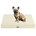 HMTOPE Orthopädisches Hundebett, 8cm Dicke Hundekissen für Kleine Hunde, Abnehmbar und Waschbar Hundematte, rutschfeste Unterseite, Wasserdichtes Innenfutter, 76 cm, Beige