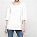 Minibee Women's 3/4 Sleeve Cotton Linen Jacquard Blouses Top T-Shirt (XL, White)