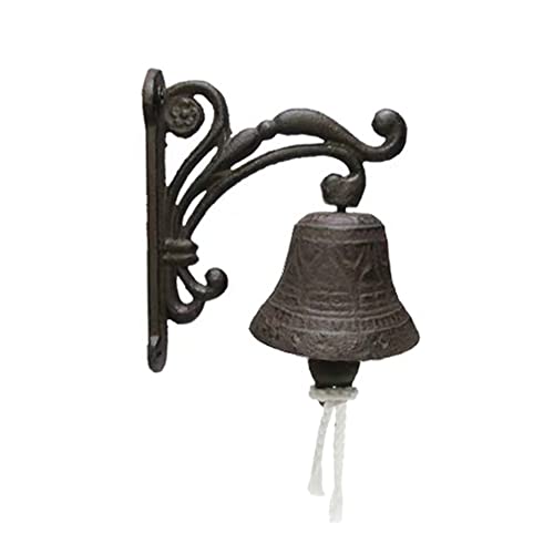 perfecti Cloche Porte D'entrée Cloche Décorée pour Porte Campagne Cloche Murale en Fonte Antique Floral Sonnette Porte