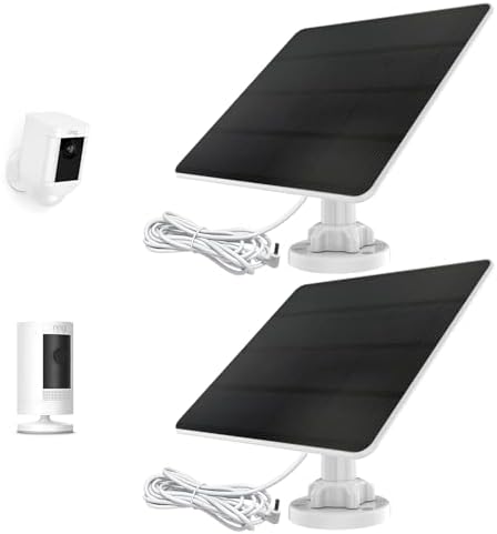 Ring Camera Battery Mua Solar Panel, 5W Solar Panels For Ring Stick Up Cam/Ring Spotlight Ring Solar Camera Outdoor Wireless