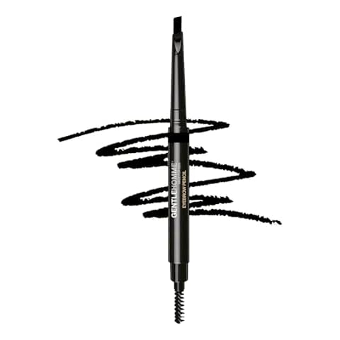Gentlehomme - Eyebrow Pencil - Men’s Brow Pencil - 2-in-1 Brow Brush & Lead Pencil - Shape, Define & Fill In Eyebrows - Ultra-Thin Pencil - Long-Lasting Color - Vegan - Black - 1 Pencil Cover