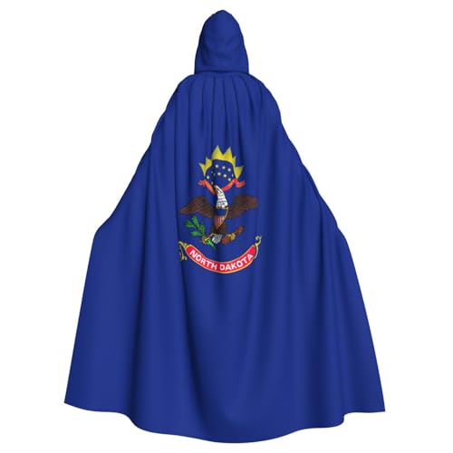 Cape à capuche drapeau Dakota du Nord pour adulte costume de cosplay