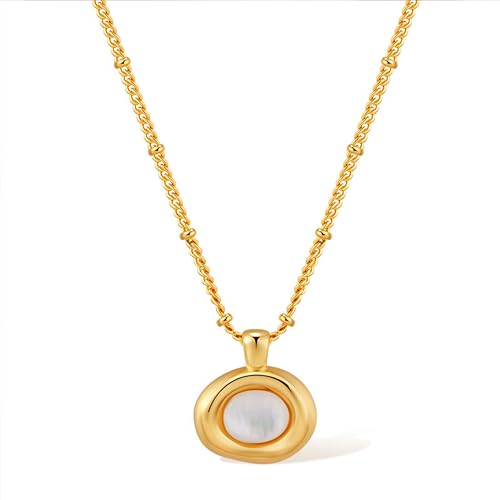 Jean Beau Gold Mother of Pearl Pendant Necklaces for Women,