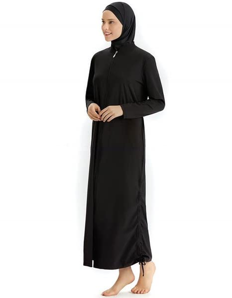 NENOUSHMuslim Women's Swimwear - Full Coverage Modest Swimsuit with Front Zipper - Slim Fit Arab Islamic Swimwear for Women - Ideal for Beach, Surf, and Water Sports - Long Sleeve Burkini