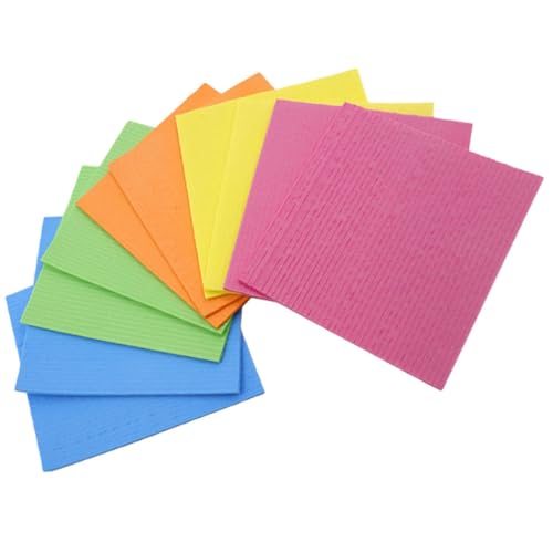 Alasum 10 Paños de Cocina de Esponja de Celulosa, Paños de Limpieza para Platos Doble Capa, Ligeros y Fáciles de Usar Vida en Cocina Color Aleatorio