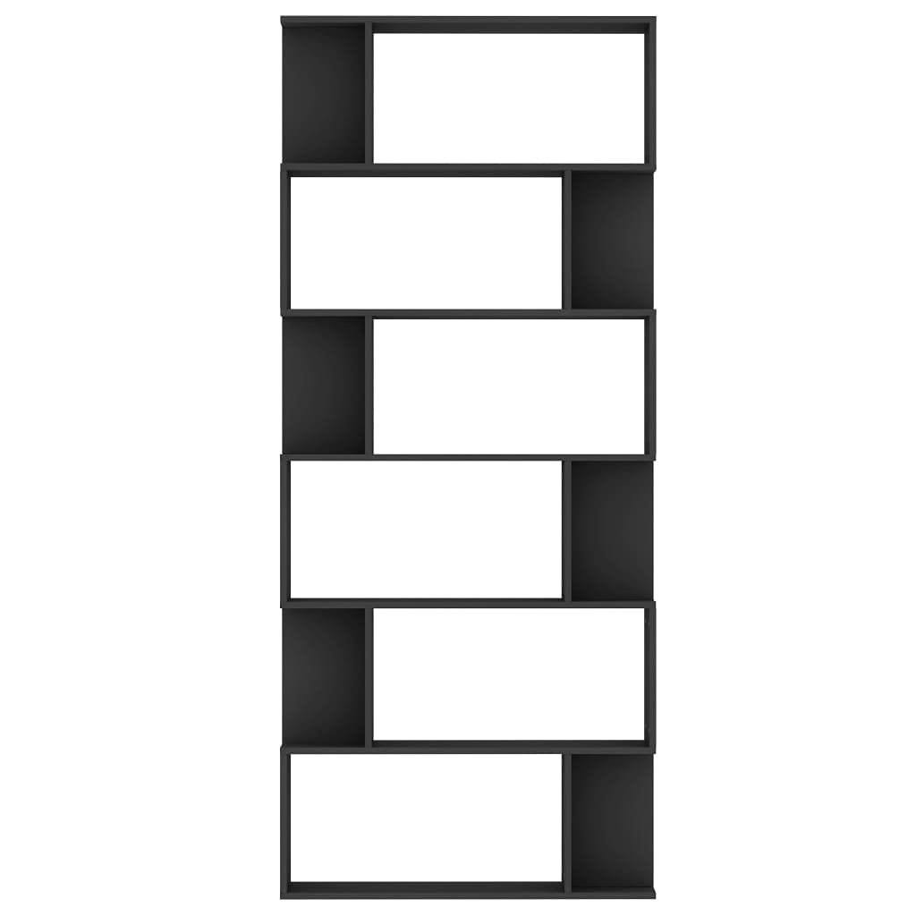 vidaXL Libreria/Divisorio Scaffali Versatile Decorativa Arredo Casa Separè Mensole Libri Espositore Nero 80x24x192 cm in Truciolato