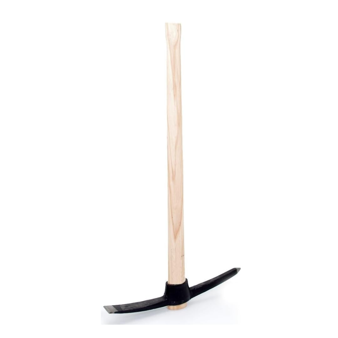 Pioche de 1,5 kg - Pioche avec manche en bois - Pioche robuste pour le jardin et les travaux de construction - Poids : 1500 g - Production européenne