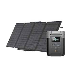 EcoFlow DELTA 2 Portable Power Station with 110W Solar Panel, 1-3kWh Expandable Capacity, LFP Battery, Fast Charging, Solar Generator for Backup Power, Camping & RVs