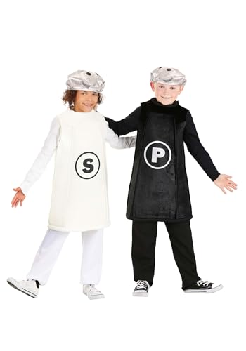 Kid's Salt and Pepper Costumes | Funny Food-Themed Halloween Costume Set for Kids Standard